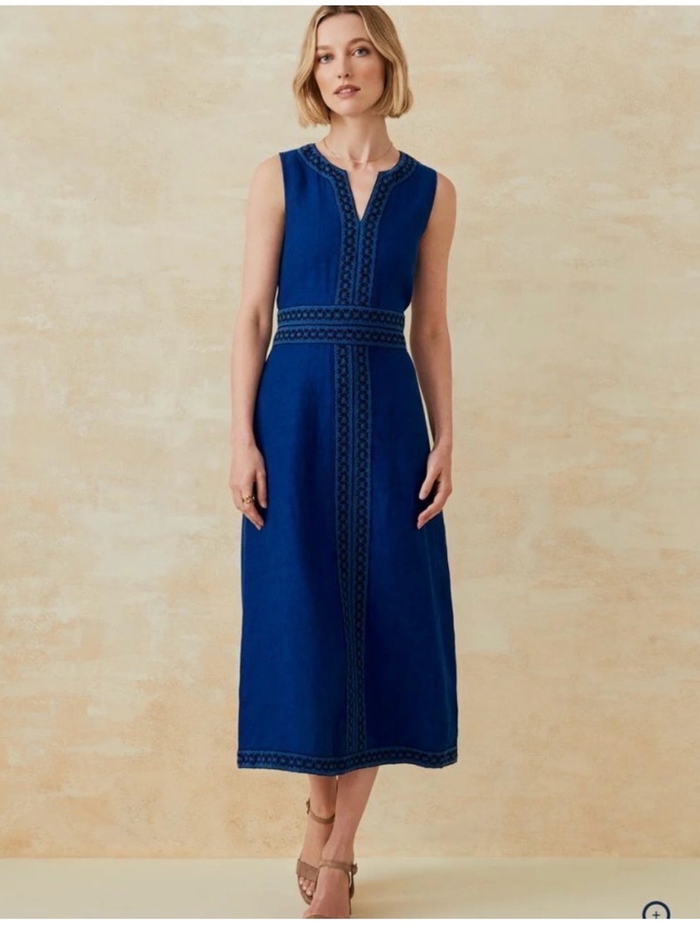 J.Mclaughlin Linen Dress Women's Denim Blue